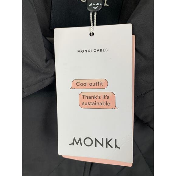 ASOS Monki Liv Quilted Jacket Womens Small Black New - Picture 9 of 11